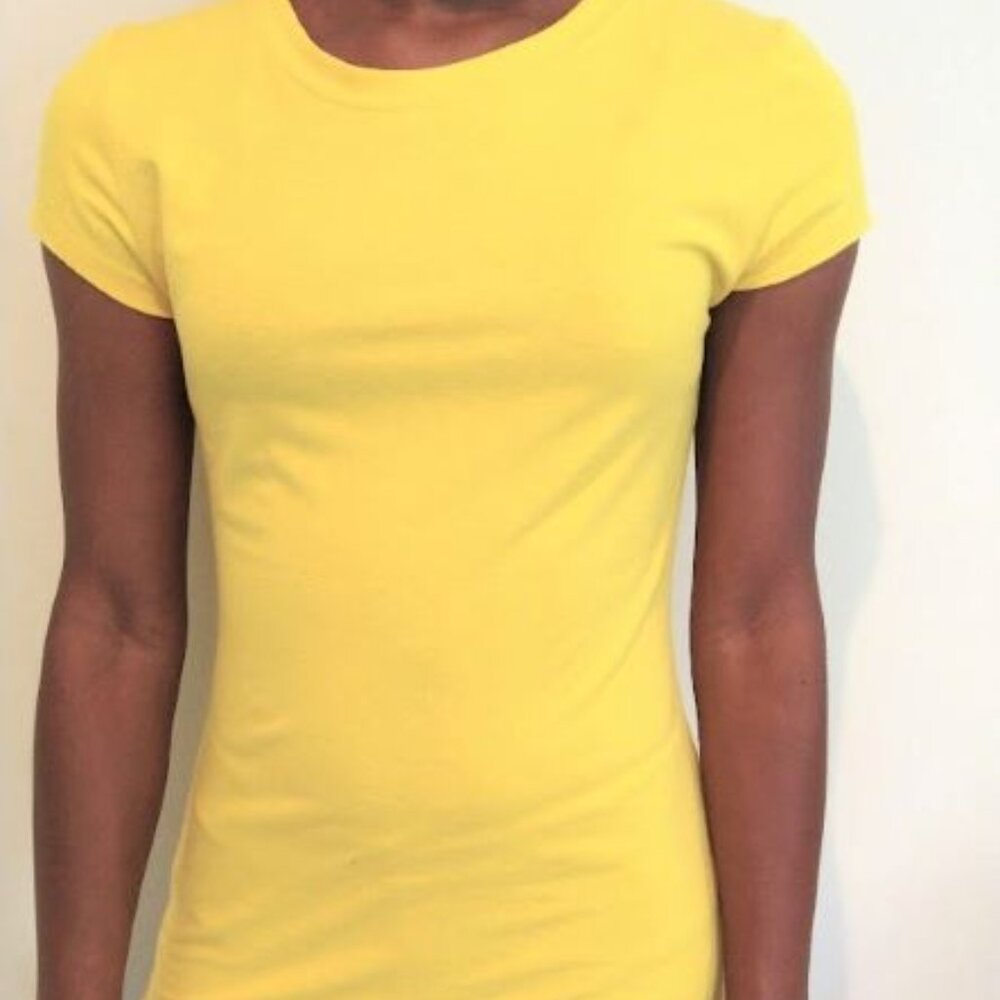 Yellow Crop Sleeve T-Shirt